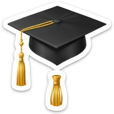 Graduation cap tossed in air sticker