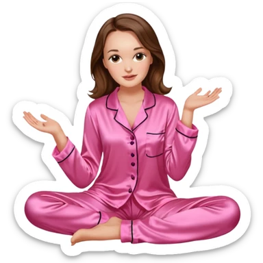 hd k realistic leighton meester pink silk pyjamas  sticker