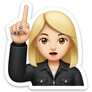 A baddie showing middle finger  sticker