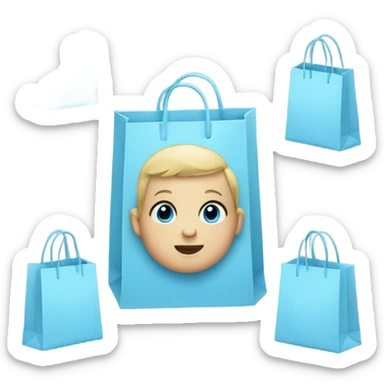 Baby blue shopping bags  sticker