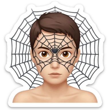 spider make net in face sticker