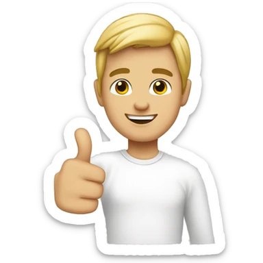 whiteboy with thumbsup sticker