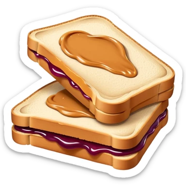 Peanut butter and jelly sandwich with no peanut butter on top piece of bread sticker
