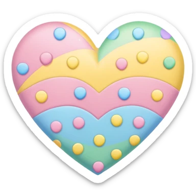 pastel heart with a rainbow polka dot pattern sticker