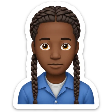 Hazme un emoji de un hombre negro con trenzas sticker