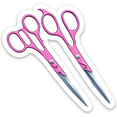A pink haidresser scissor sticker
