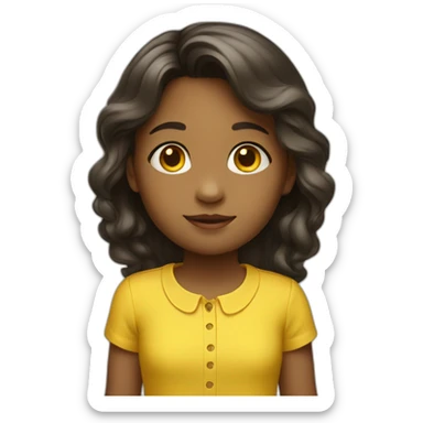little girl with a yellow blouse sticker