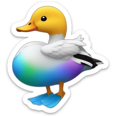 Un canard arc-en-ciel sticker
