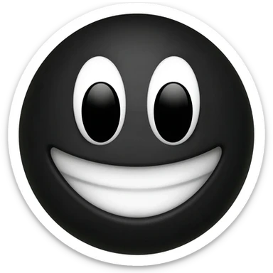 generate an animated black smiley face that laughs sticker