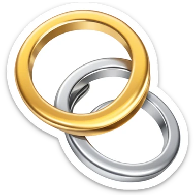 Two couple rings one of them gold and the other is silver sticker