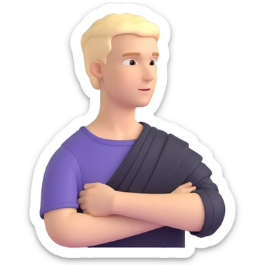 white young man's shoulder, just the shoulder area sticker