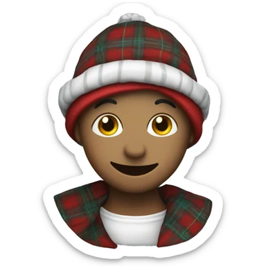 Smiling emoji in a tartan bonnet  sticker