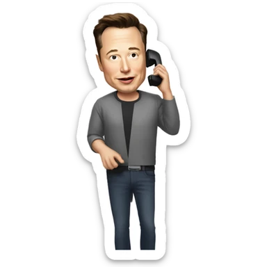 elon musk hablando por telefono sticker