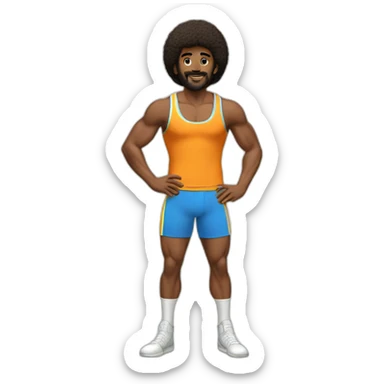 Classic 70s workout clothes for men sticker