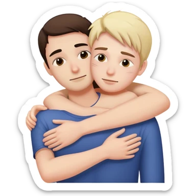 Zwei Leute umarmen sich und der eine versucht ihn zu töten sticker