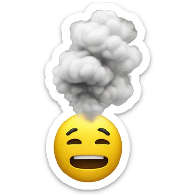 Yellow person with smoke coming out of his mouth  sticker