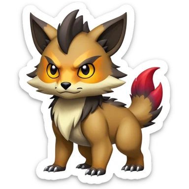 Cute cool edgy colorful dark fantasy animal hybrid Fakemon full body sticker