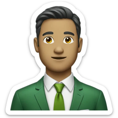 guy in green suit and tie sticker