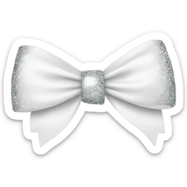 White bow with sequins sticker