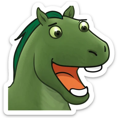 Emoji horse head laughing sticker