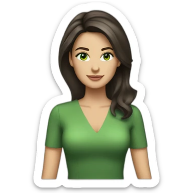 a brunette presenter with green eyes sticker