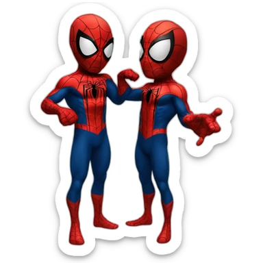 two spiderman pointing fingers sticker