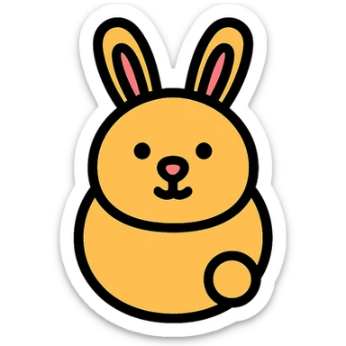 rabbit dot icon, simple, minimal, circular dot style sticker