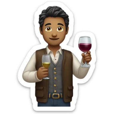 Yanderedev holding a wineglass of icing sticker