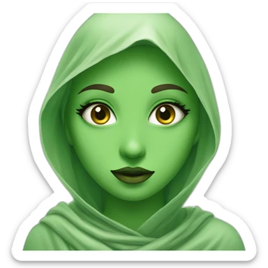 A beautiful imaginary veiled girl with a picture that delights the viewer, her eyes are beautiful green. sticker