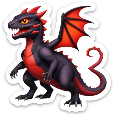 Shiny Epic Evil Badass Dark Charmeleon-Noibat-Salandit-Litten-Hybrid sticker