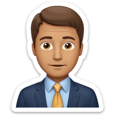 middle aged man, receding brown hair, wearing a tie, friendly expression sticker