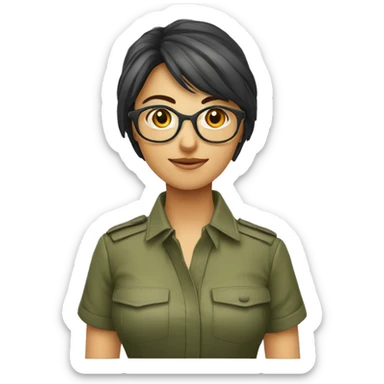 garota feia com oculos de aviação sticker