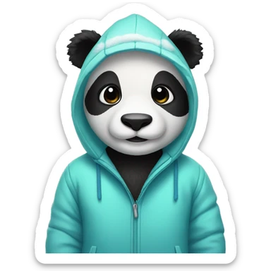 Panda in a snow suit sticker