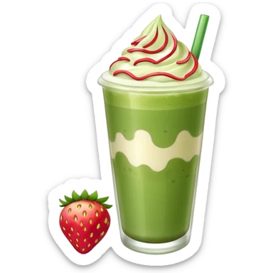 iced matcha latte strawberry  sticker