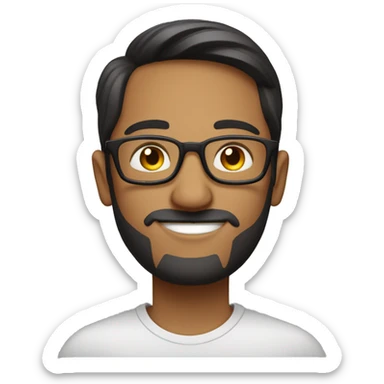 an it guy in love with tech, indian short height wear glasses, mid 30s, fair, wear round glasses sticker