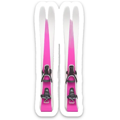 Pink skis sticker