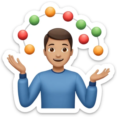 person juggling without the balls sticker