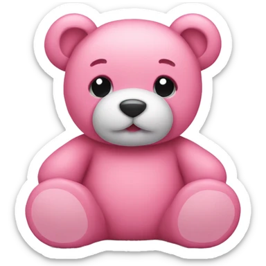 Pink teddy bear sticker