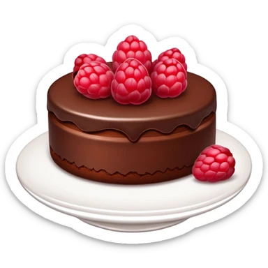 Flourless chocolate tort with raspberry luxury sticker