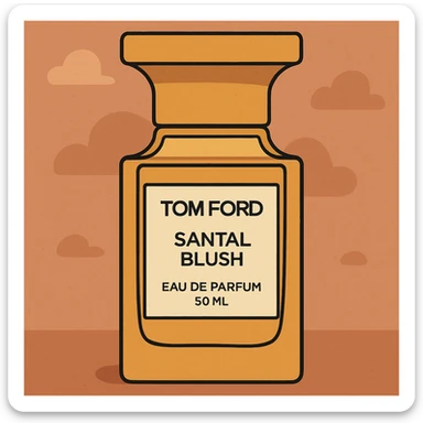 Flat toon style illustration of Tom Ford santal blush perfume  sticker