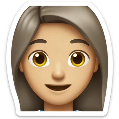 dentist hemale long brown hair sticker