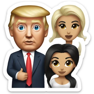 Kim kardashian and donald trump sticker