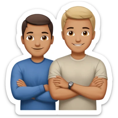 2 Men with their arms crossed  sticker