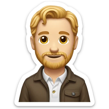 White Man holding cocker spaniel  pappy mix sticker