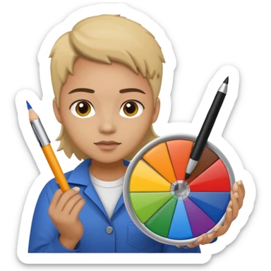 graphic designer , color wheel, sticker