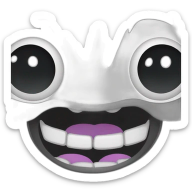 Chat gris et blanc qui rigole sticker