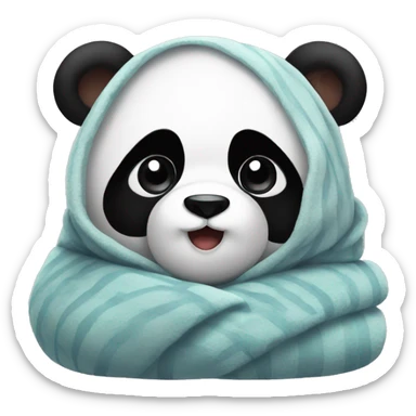 Panda cozy in blanket sticker