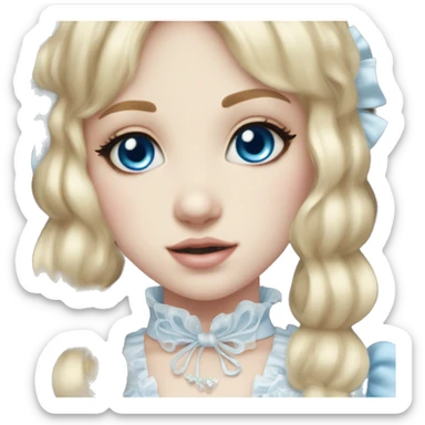 sweet lolita blond hair blue eyes white skin sticker
