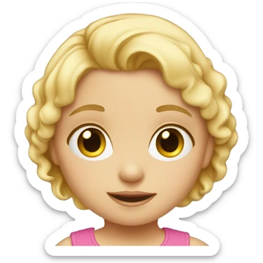 Blonde toddler girl sticker