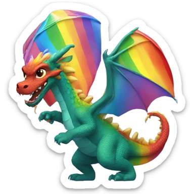 Dragon shooting rainbows sticker